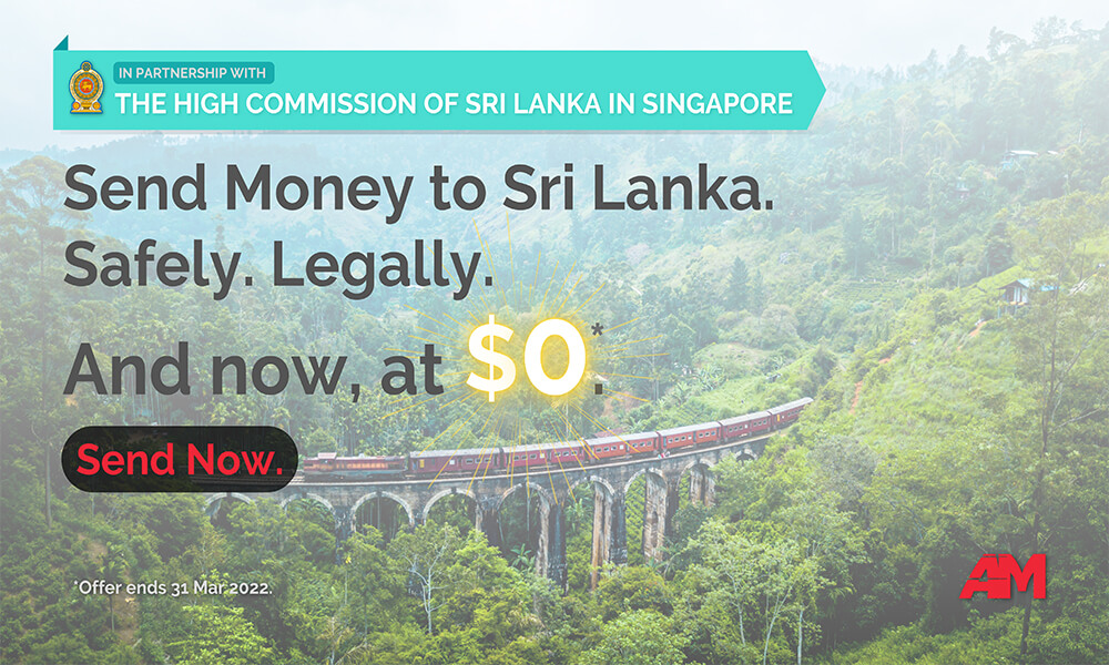 安全，合法的汇款到斯里兰卡。$0 收费。*