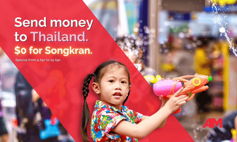 Celebrate Songkran with $0 fees to Thailand.